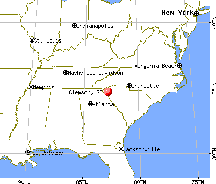Clemson South Carolina Map