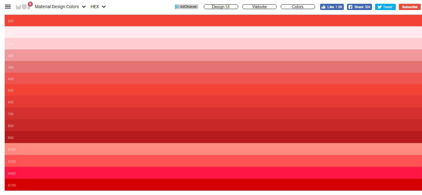 Material Design Colors | Graphics.com