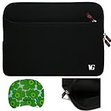 Black Trim Durable Neoprene Sleeve Carrying Case Cover for ASUS N73SV-A3 17.3-Inch Versatile Entertainment Laptop + Bestpricecenter Mouse Pad