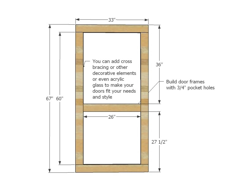 step 11 frame doors up with pocket holes build doors