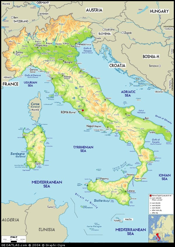 map of italy with cities character