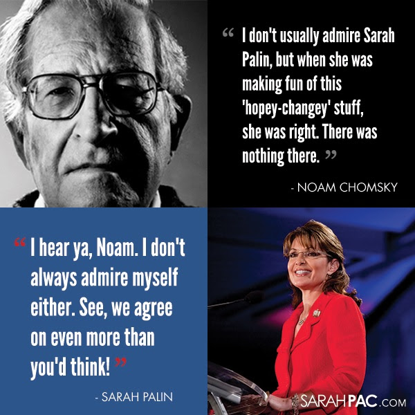 sarah palin agrees with noam chomsky