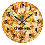 Pizza On Time Ready To Go Large Clock