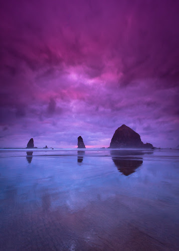 Cannon Beach Cloudy Sunset