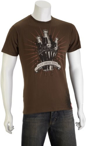 Men's Coca Cola -L- Olive Soft Drink Icon Logo T-Shirt