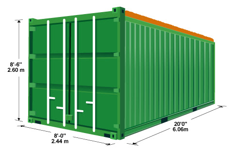 20' Open Top container new - Containerstrade