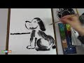 【印刷可能】 水墨画 犬 162772
