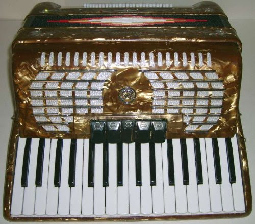 Rossetti Piano Accordion 60 Bass, 34 Key, 5 Switch, Case  &  Straps, GOLD