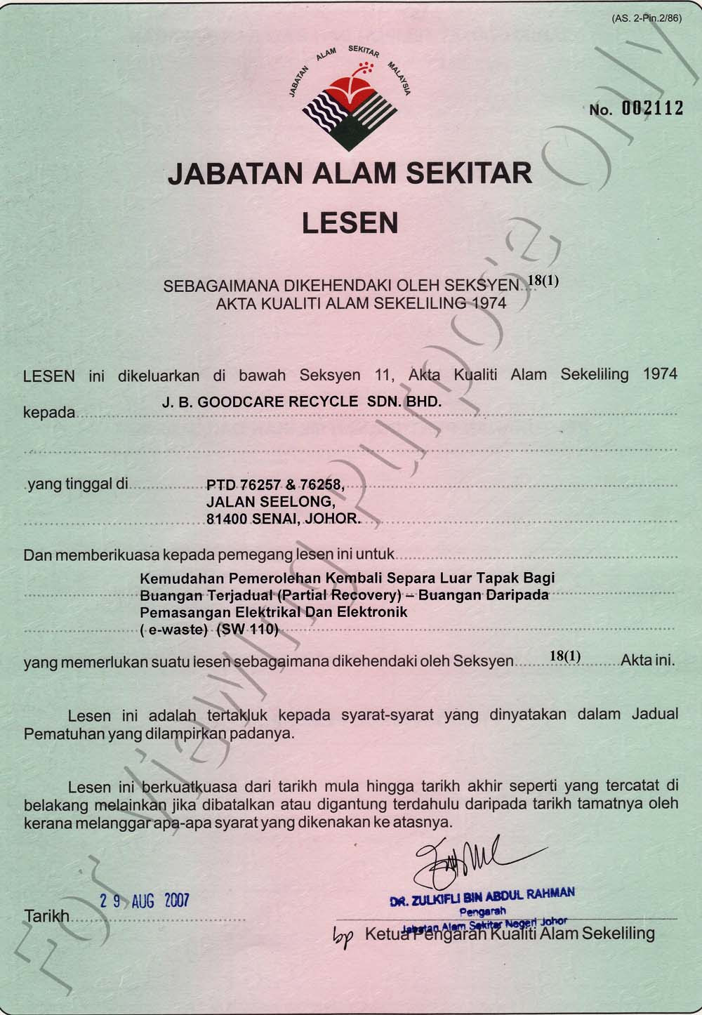 J.B GOODCARE RECYCLE SDN BHD