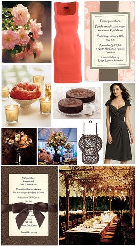 Coral and brown weddings