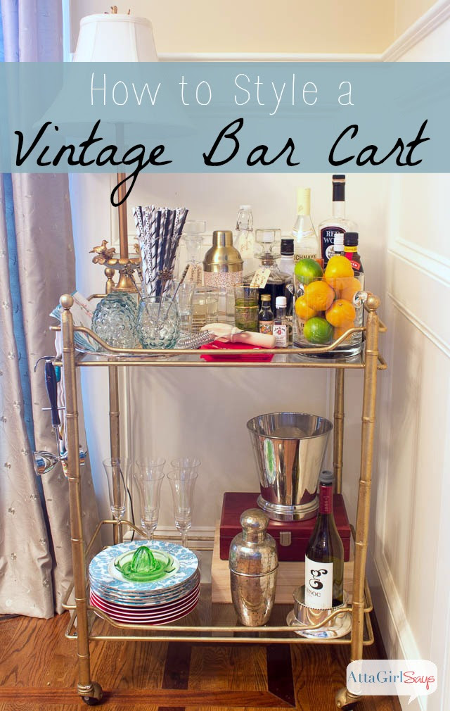 How to Style a Vintage Bar Cart