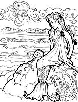 Mermaid coloring page | Jeannie Vodden Art