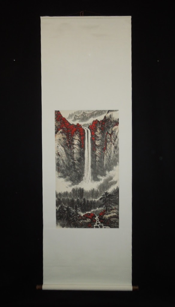 Chinese Landscape Painting waterfall c88 Hanging Scroll Kakejiku Store