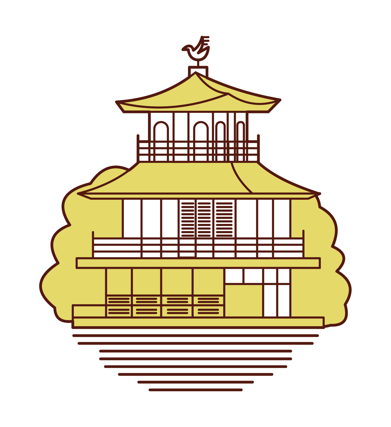 金閣寺のイラスト フリーイラスト素材集 Kukukeke