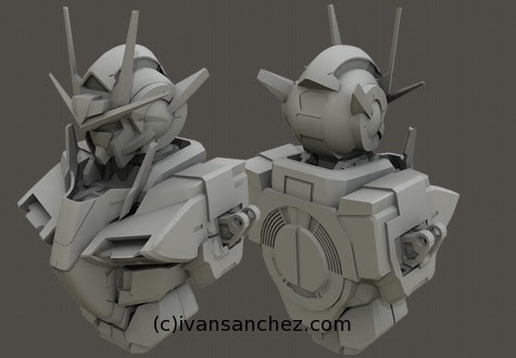 mobile suit gundam 00 double 0 raiser riser 3d mesh cg sandrum