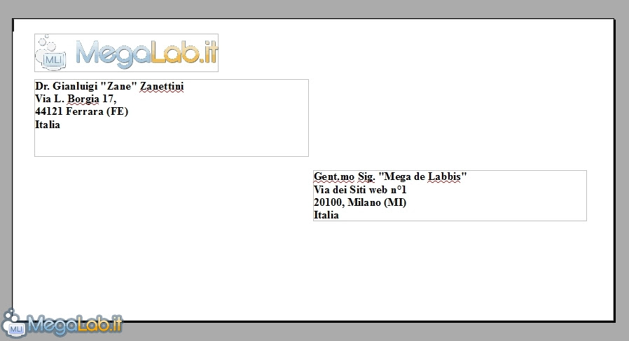 Stampare gli indirizzi su una busta con Writer e Word ...