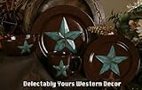 16 Pc Rustic Western Barn Star Dinnerware Set