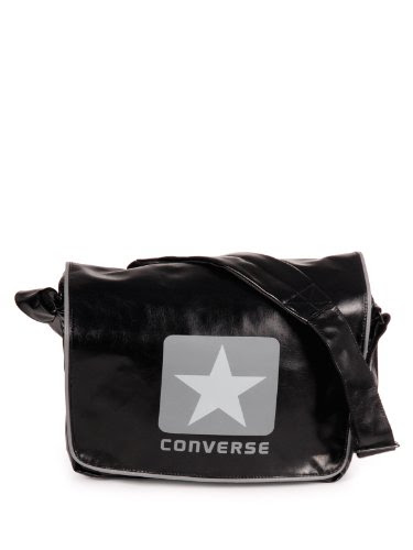 Converse Tasche Blocklogo Polyurethan Shoulder Flap, black, 35x9x35 cm