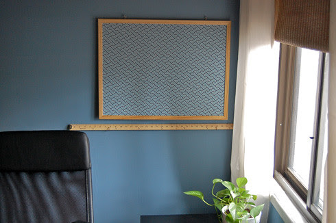 abric covered cork bulletin board