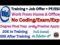 WORK FROM HOME & OFFICE JOB/INTER COMPANY JOBS 2024/ANY DEGREE FRESHERS APPLY/TRAINING +JOB OFFER
