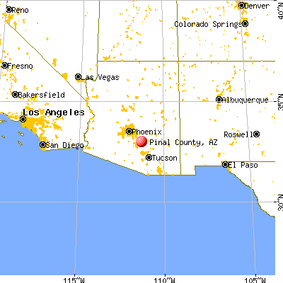 Pinal County, AZ map from a distance
