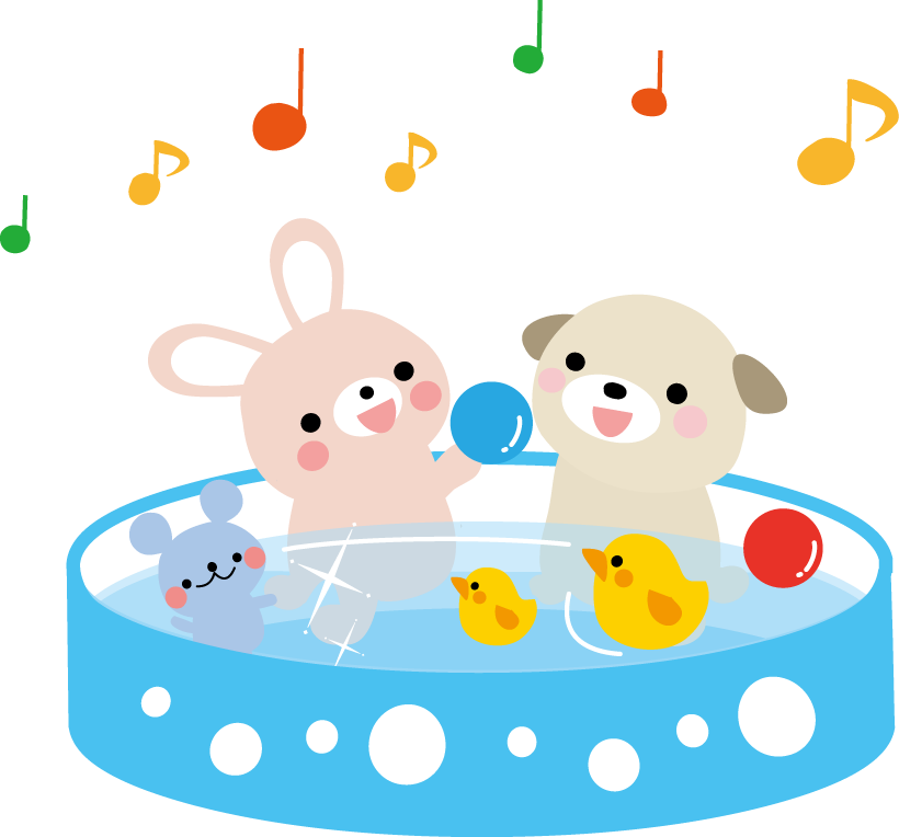 夏 プール水遊びのイラスト 無料イラスト フリー素材