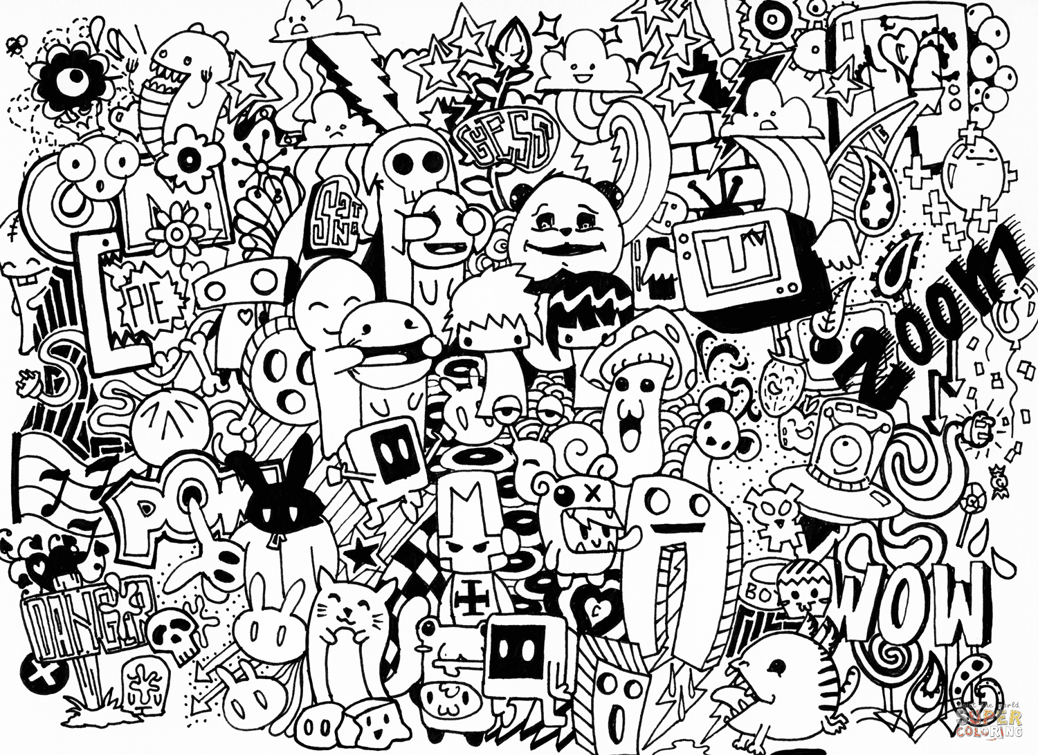 Download Free Doodle Art Coloring Pages - Coloring Home