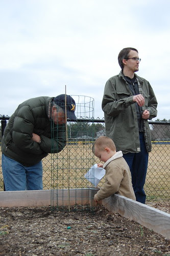 Community Garden: Gabe planting peas