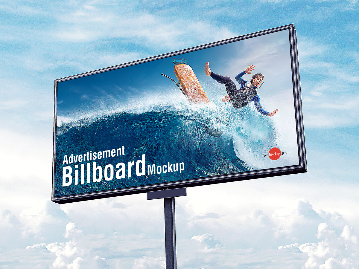 Free Outdoor Advertisement Sky Billboard Mockup Psd Free Mockup Zonefree Mockup Zone