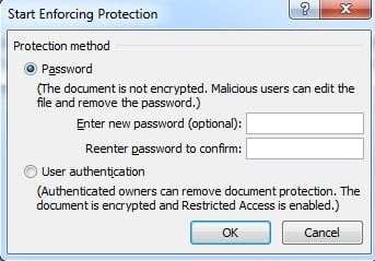 enter password protection