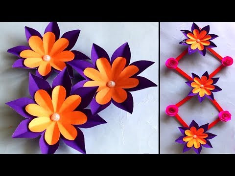 Download Diy Wall Hanging Craft Ideas With Paper Flower Beautiful Paper Flower Wall Hanging Wall Decor Youtube Youtube Thumbnail Create Youtube