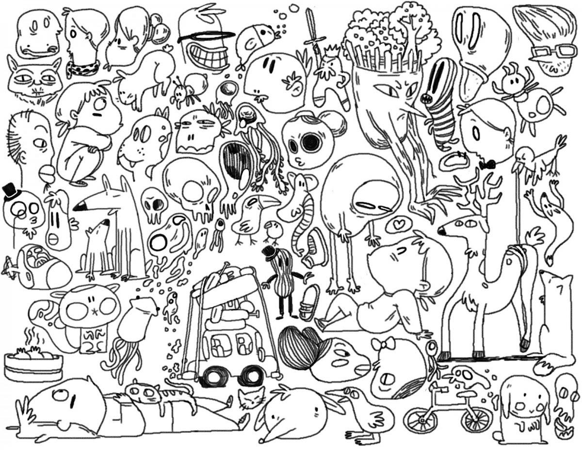  Doodle  coloring  pages  to download and print  for free 