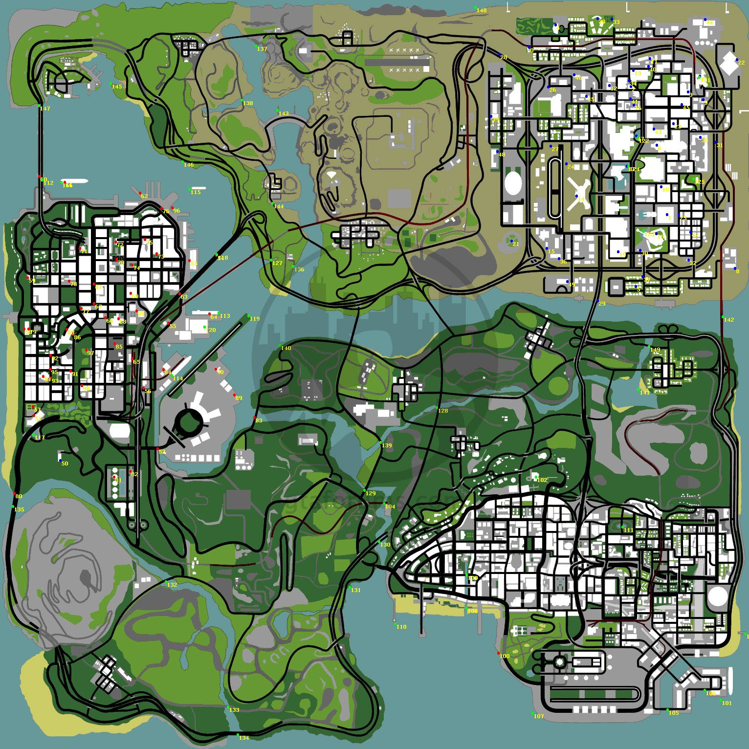 Where is the pilot school in Grand Theft Auto San Andreas