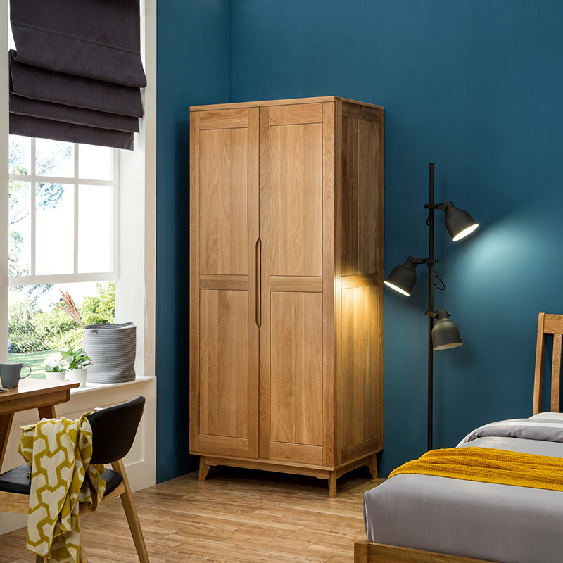 New Modern Simple Wooden Clothes Double Doors Wardrobe ...