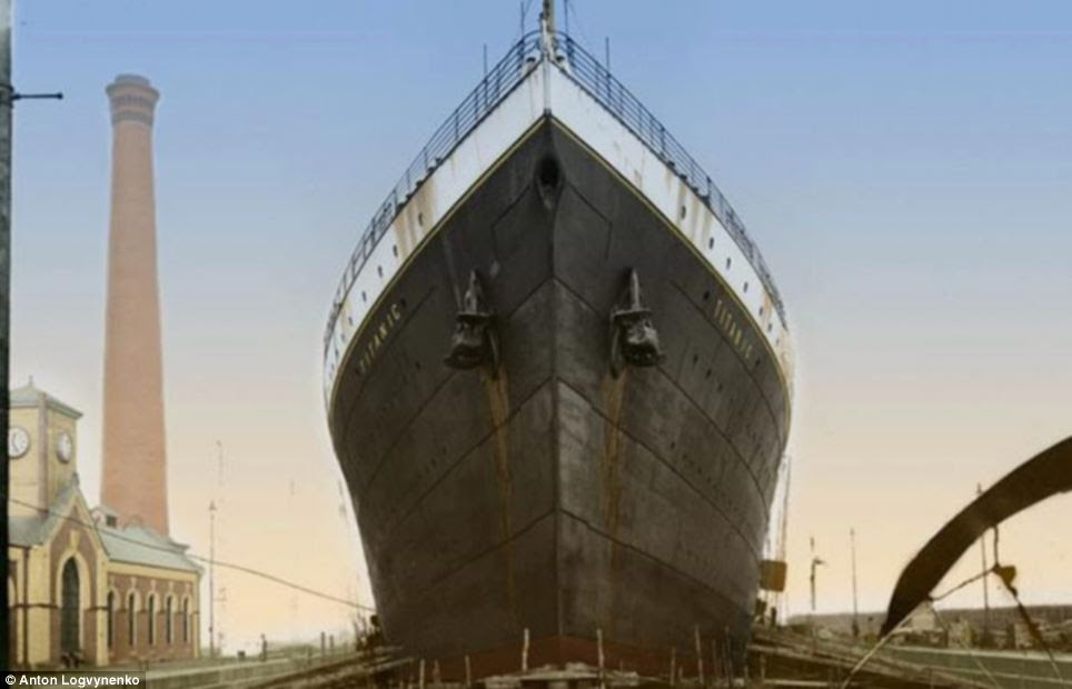 Impressive: The liner has been authentically coloured in Mr Logvynenko's project