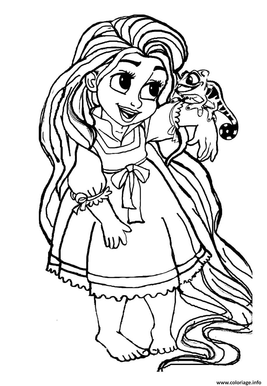 Coloriage Bebe Raiponce Princesse Disney Cute Dessin   Imprimer