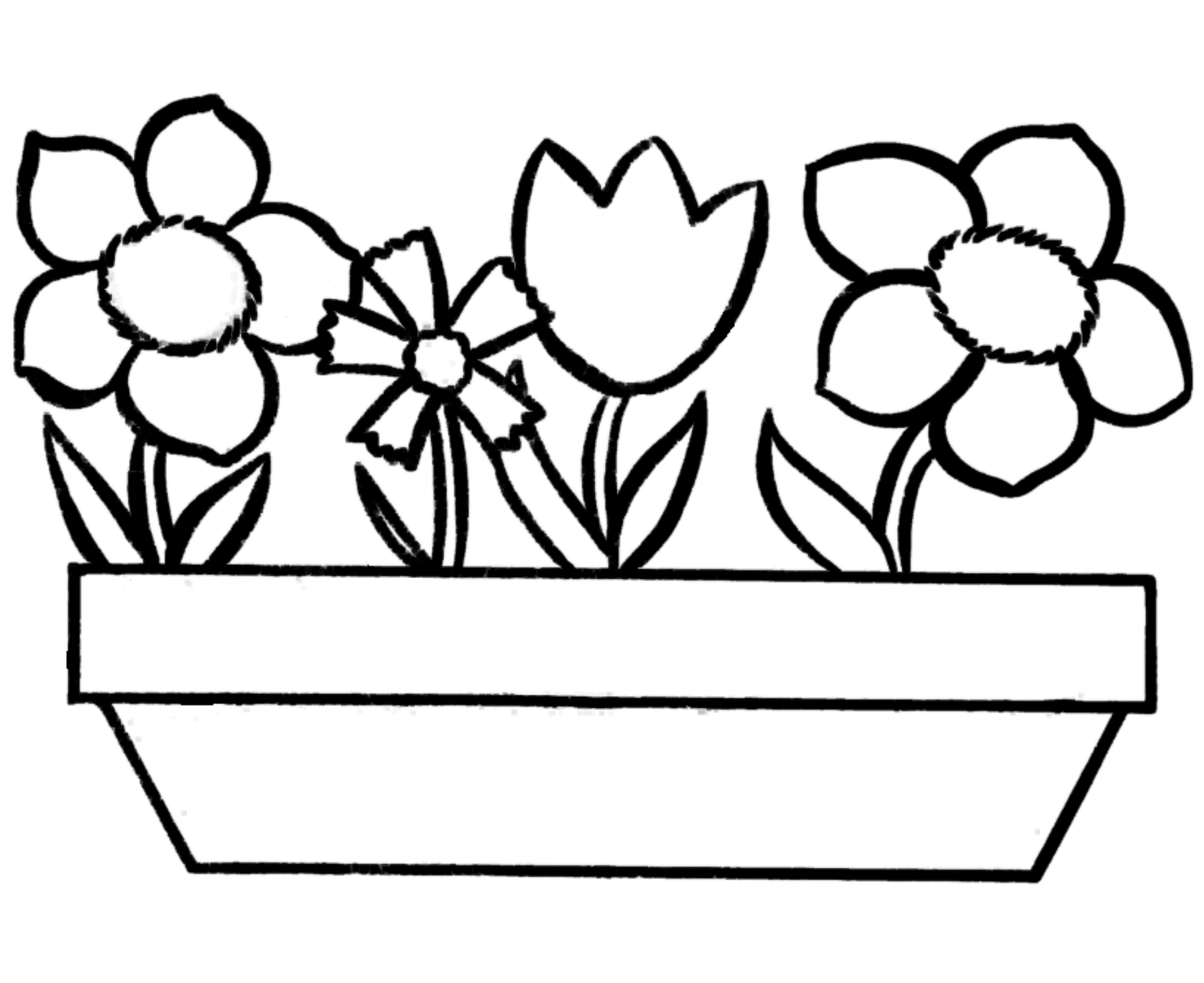  Simple  Flower Coloring  Pages  ClipArt Best