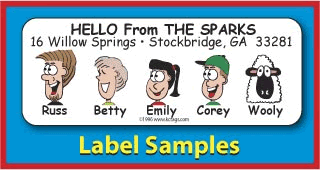 Personalized Family Cartoon People & Pet Luggage Tags ...