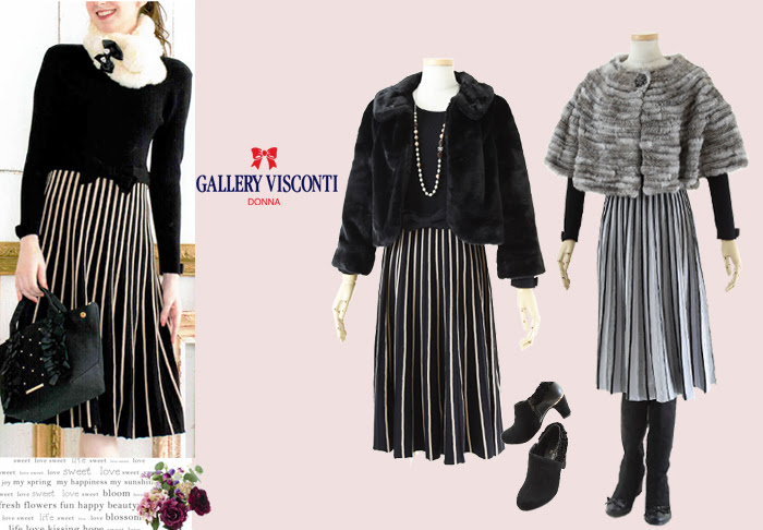 アコーディオンプリーツのニットワンピース Ladies Fashion Marie Me