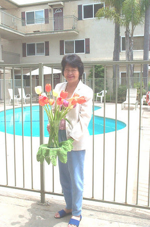 Mom and her flowers.