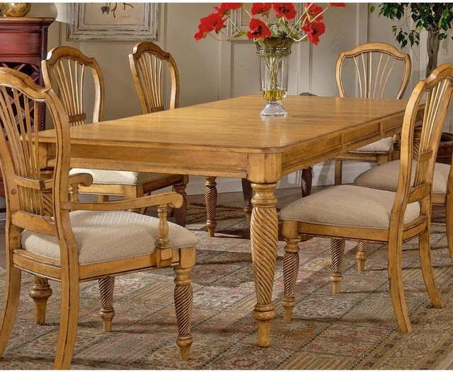 Wilshire Rectangular Dining Table Pine - modern - dining tables 