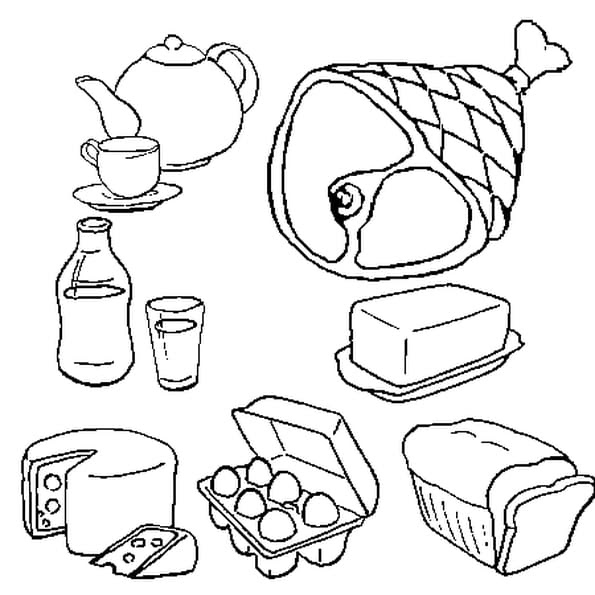 NOURRITURE : Coloriage Nourriture en Ligne Gratuit a imprimer sur