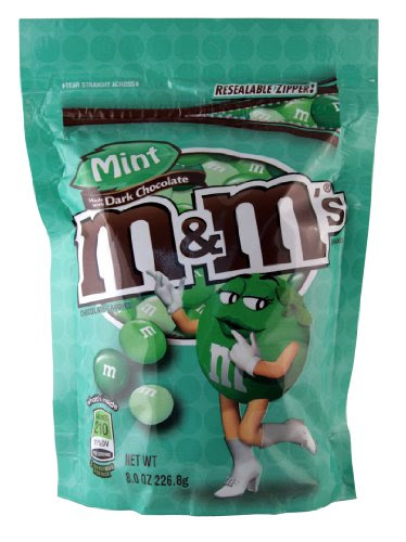 MandM's Dark Chocolate, Mint, 8-Ounce (Pack of 6)