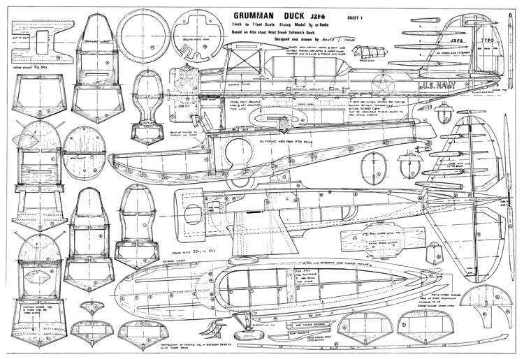 Grumman Duck J2F6 Plans - AeroFred - Download Free Model ...