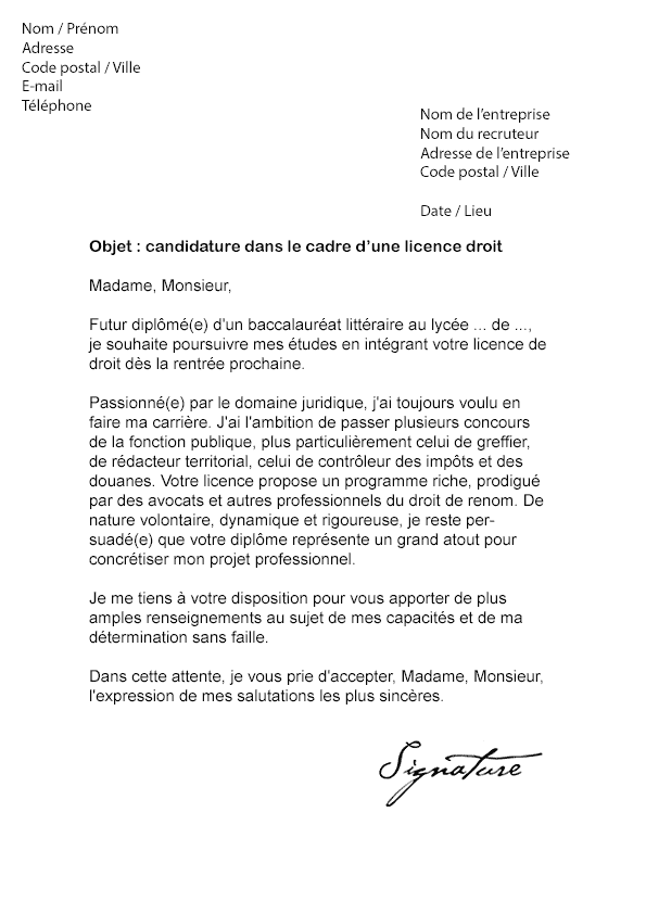 modele lettre inscription jeux concours