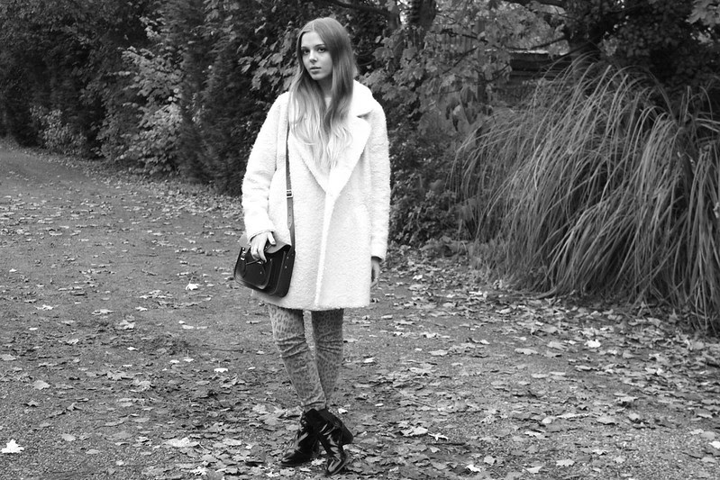River Island cream oversized bouclé coat