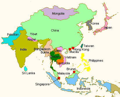 World  Asia on Asia Map  Central Asia Map
