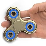little tikes hoop #6: The Anti-Anxiety 360 Spinner Helps Focusing Fidget Toy [3D Figit] Tri-Spinner EDC Focus Toy for Kids & Adults - Best Stress Reducer Relieves ADHD Anxiety Boredom Ceramic Cube Bearing Gold & Blue