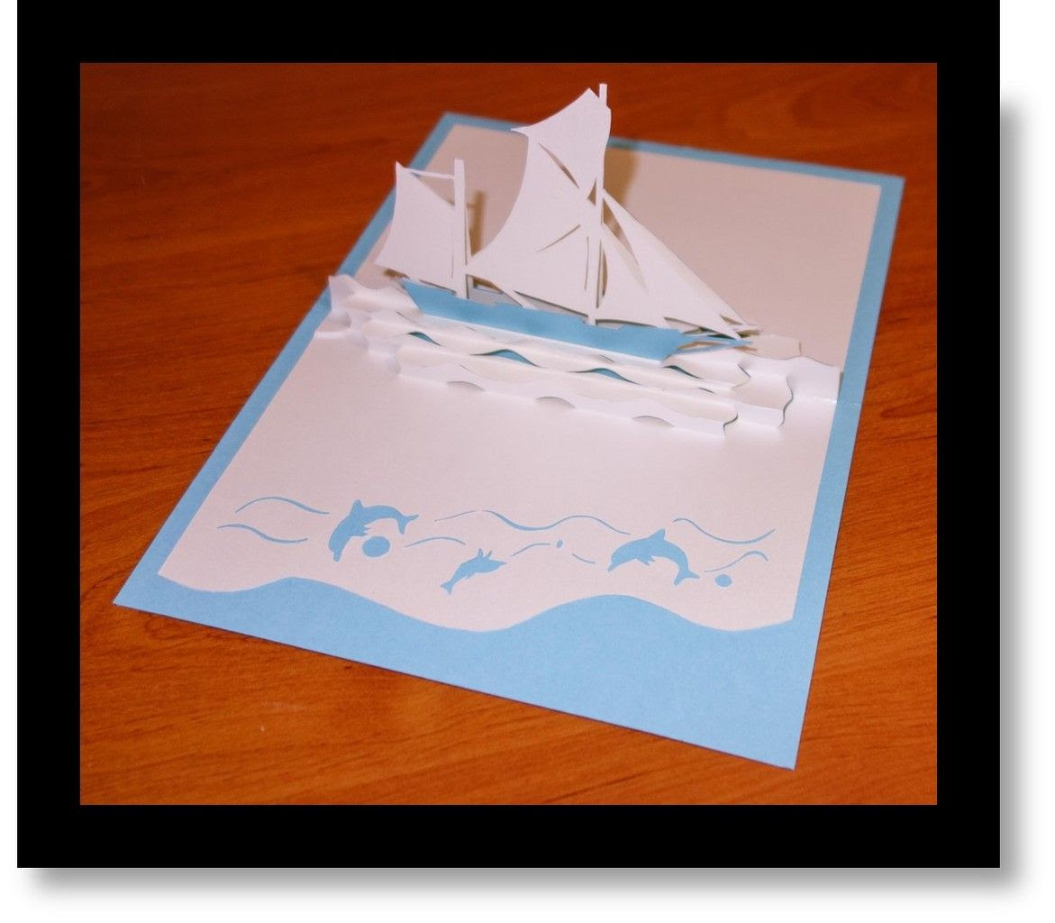 Carte Pop Up 3d Kirigami Joyeux Anniversaire Voilier Le Blog De Lilie