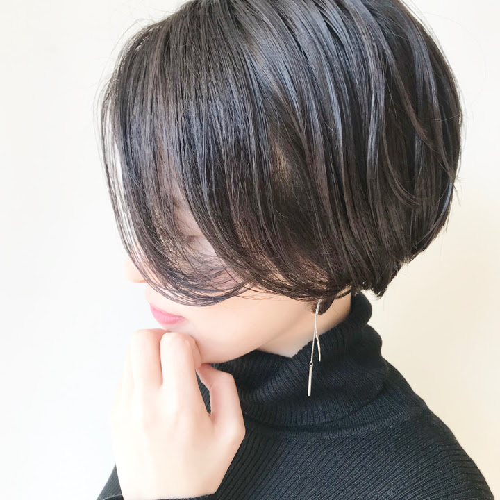 おしゃれ黒髪ハンサムショート ヘアスタイル 美容院 美容室 モリオフロムロンドン 原宿本店 大宮 池袋 成増